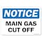 Signmission Safety Sign, OSHA Notice, 5" Height, 7" Width, Main Gas Cut Off, Landscape OS-NS-D-57-L-19547 - alternate 1